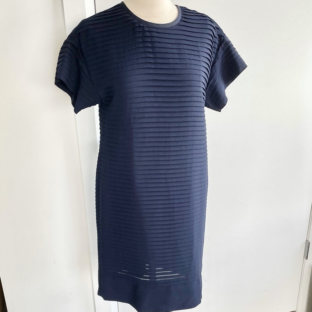 J.Crew | Navy Pleated Shift Dress